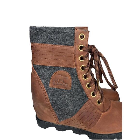 Sorel Lexie Wedge Boots Women’s Camel Brown Size 9 - Picture 6 of 9